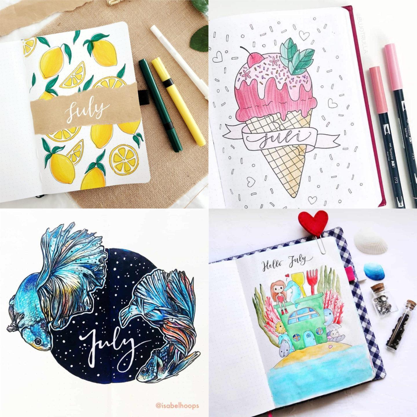 July Bullet Journal Cover Theme Ideas The Curious Planner