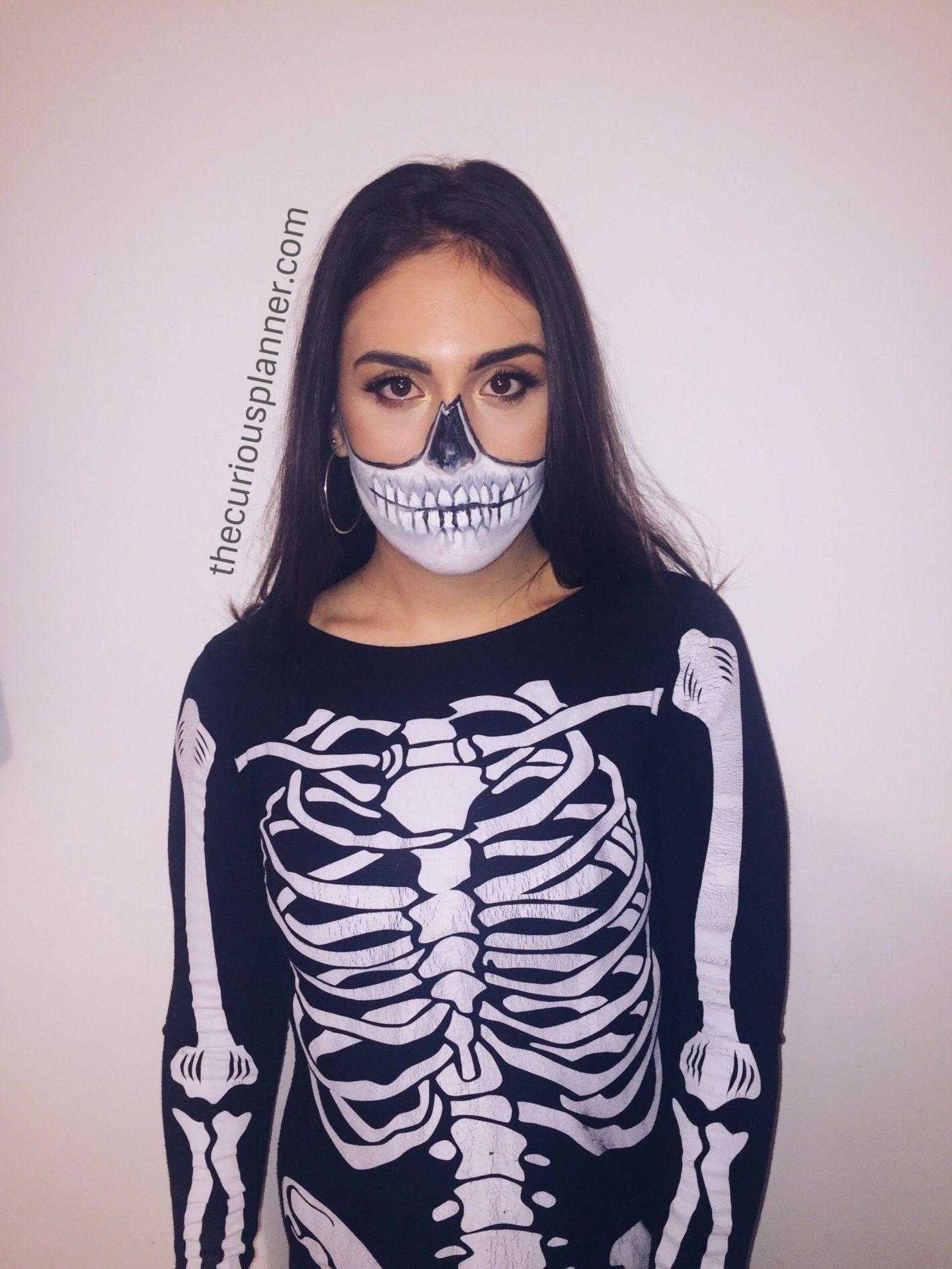 hot halloween skeleton simple dress for spooky season