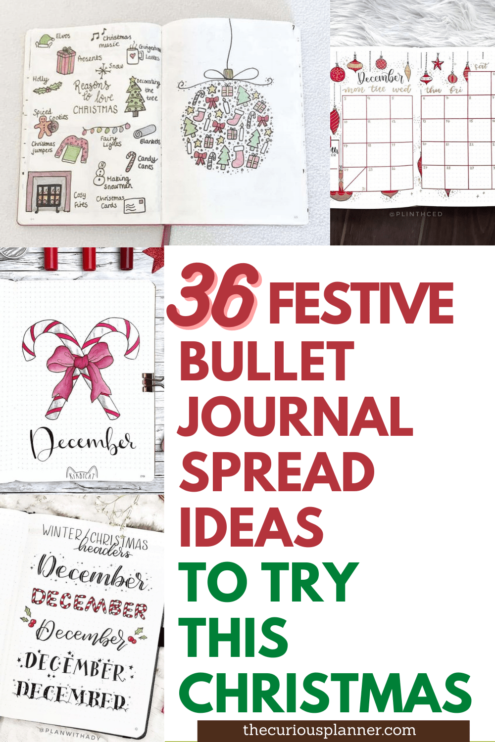christmas bullet journal spread ideas, december bullet journal cover ideas christmas