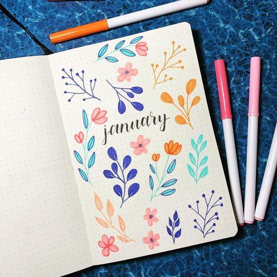 january bullet journal cover ideas simple
