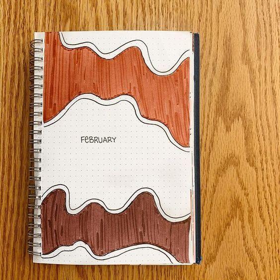 february bullet journal cover minimalist