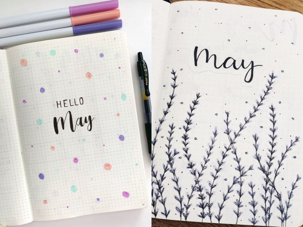 20+ Insanely Pretty May Bullet Journal Cover Ideas