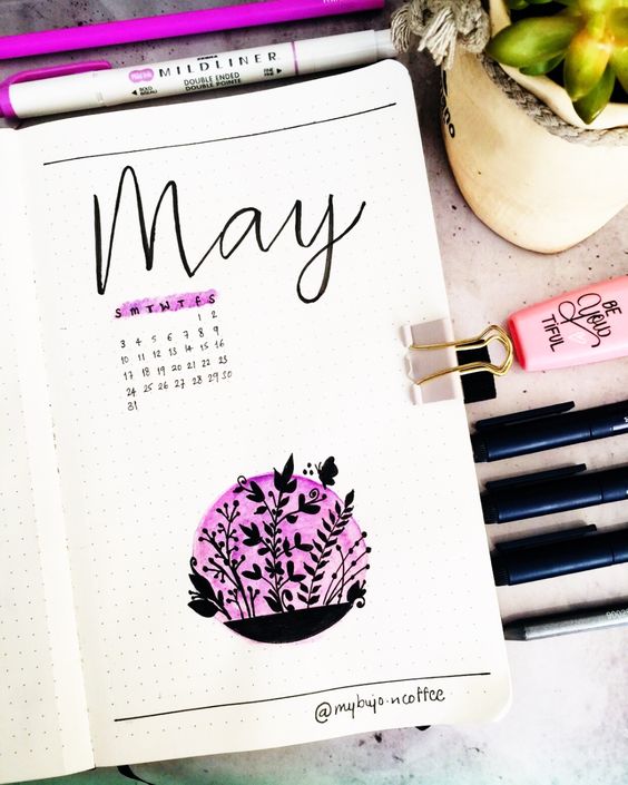 may bullet journal cover lavender
