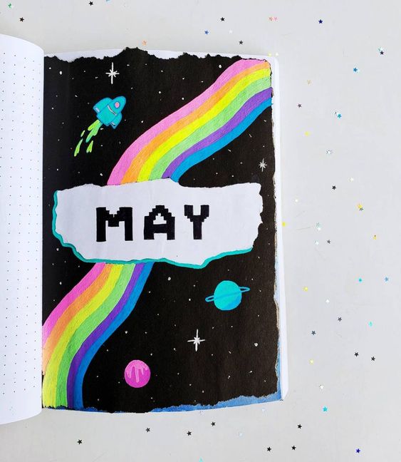 may bullet journal cover summer