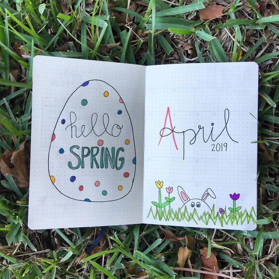 spring bullet journal ideas easter