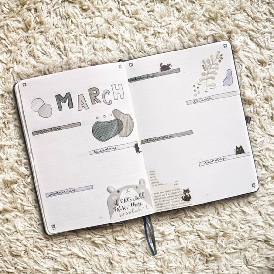 bullet journal weekly spread ideas for students