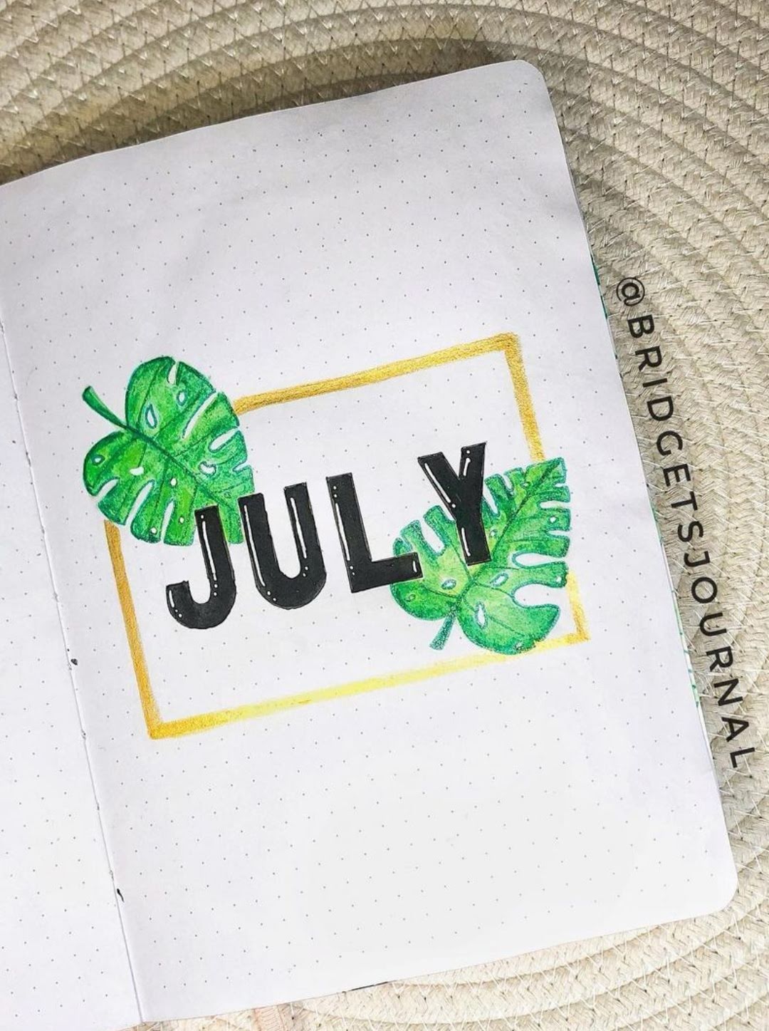 july bullet journal cover page idea