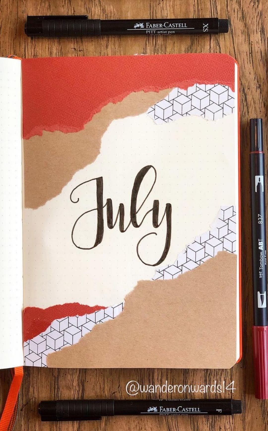 july bullet journal cover simple