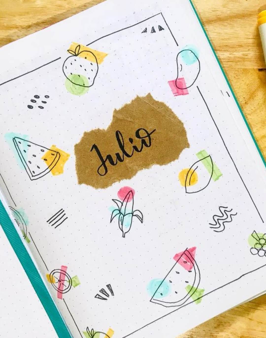 july bullet journal cover watermelon