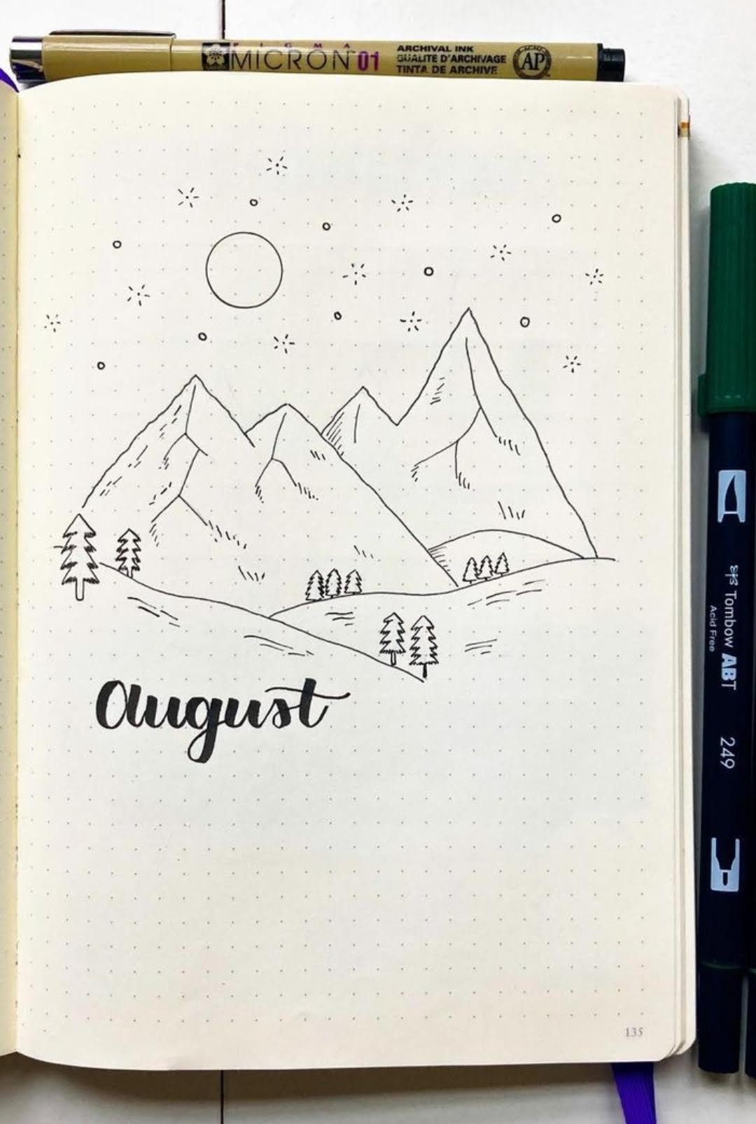 august bullet journal cover minimalist