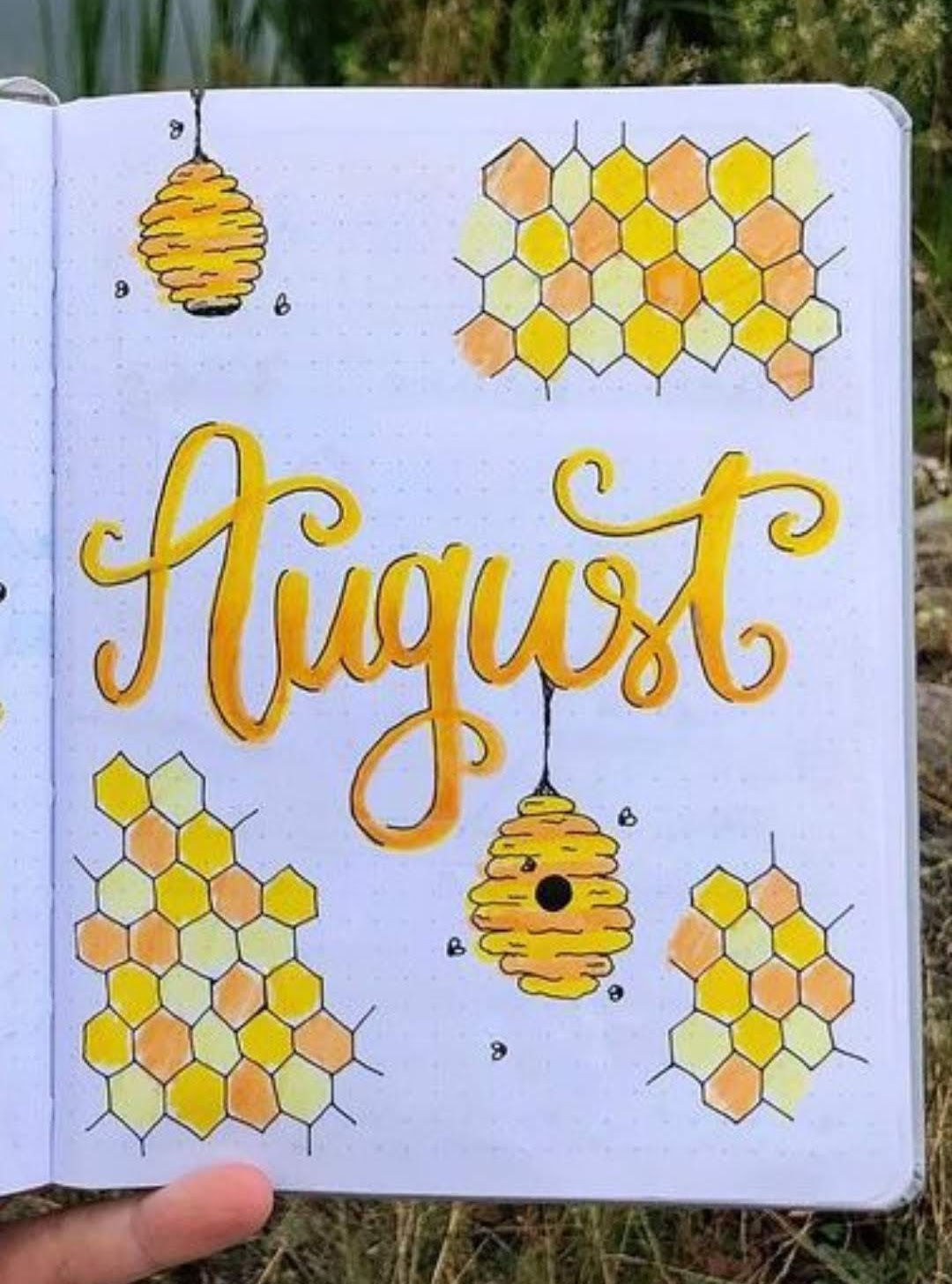 august bullet journal cover summer