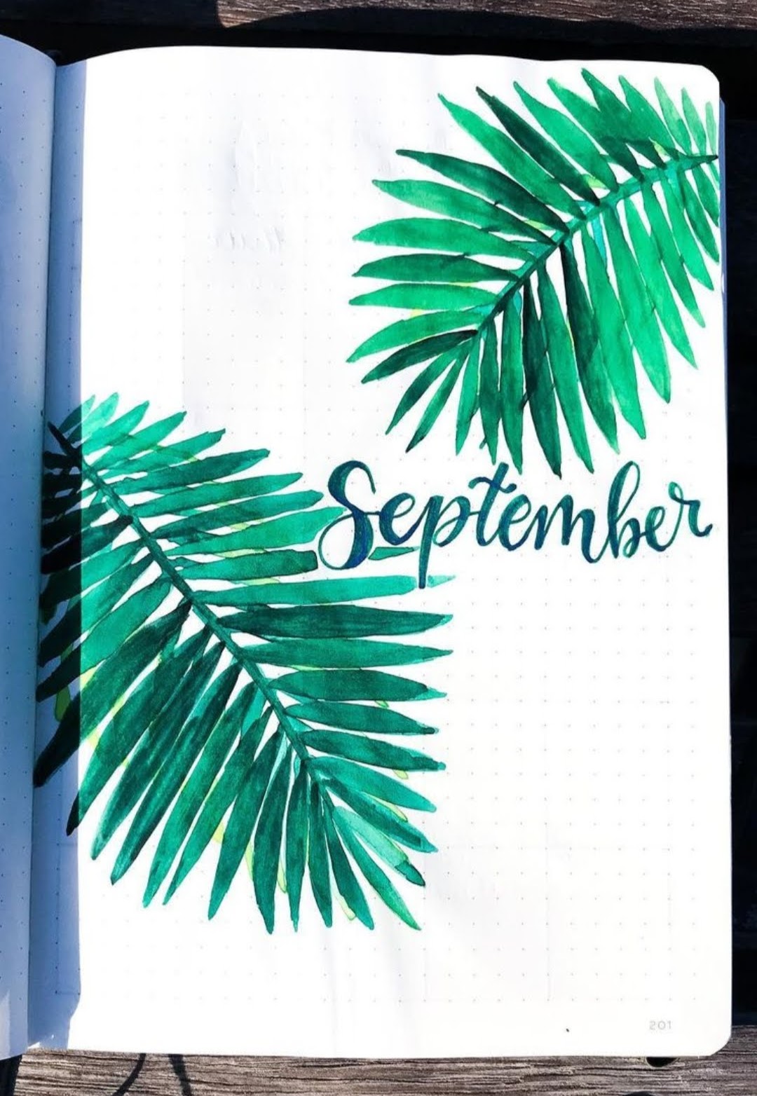 september bullet journal cover leaves