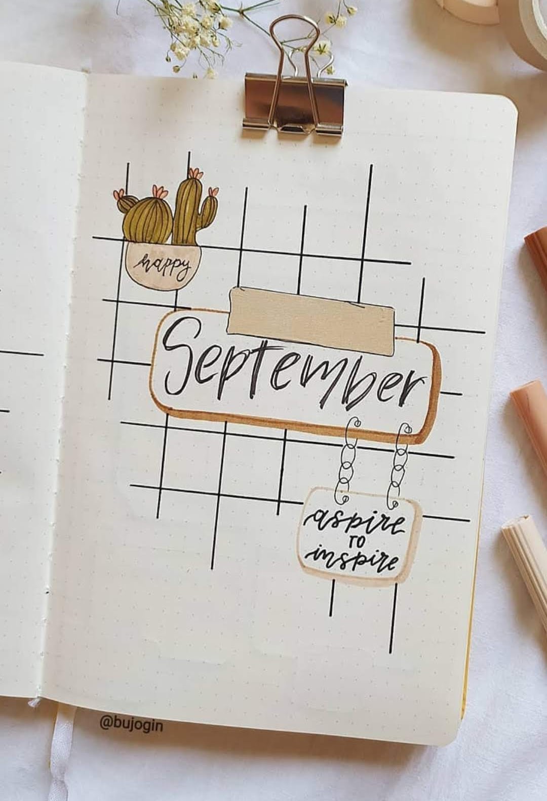 september bullet journal cover minimalist