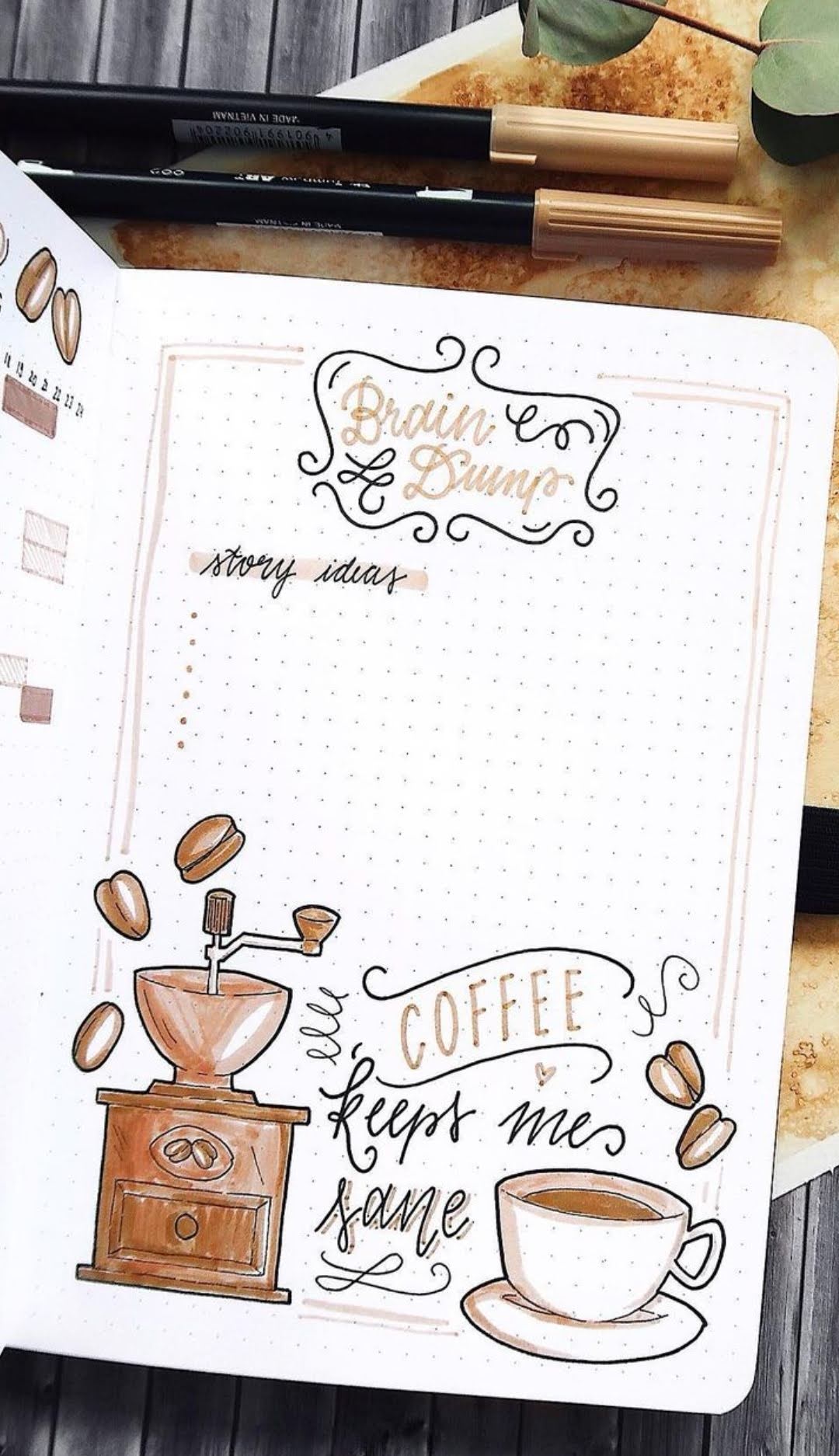 coffee bullet journal doodles