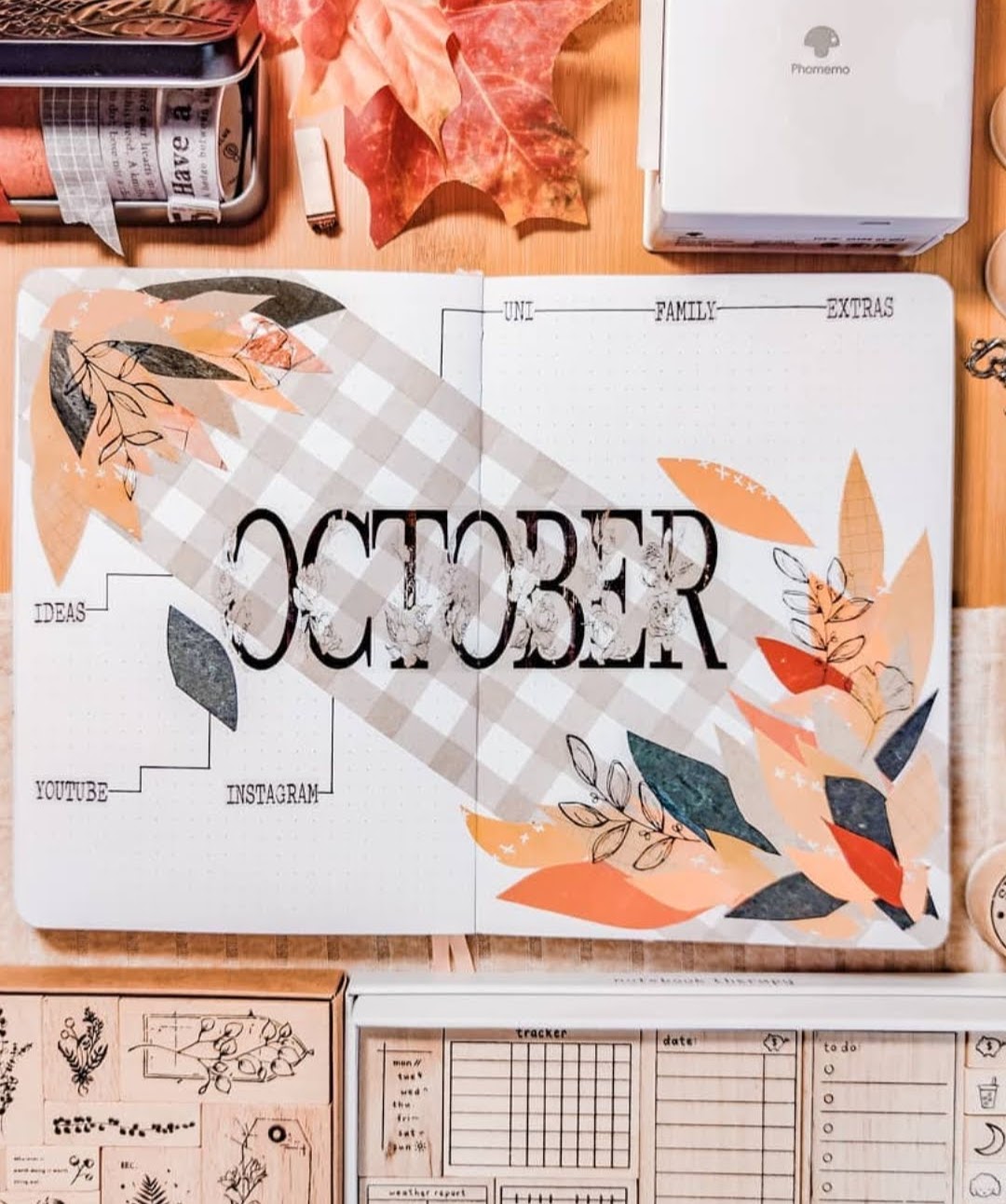 october bullet journal cover abstract