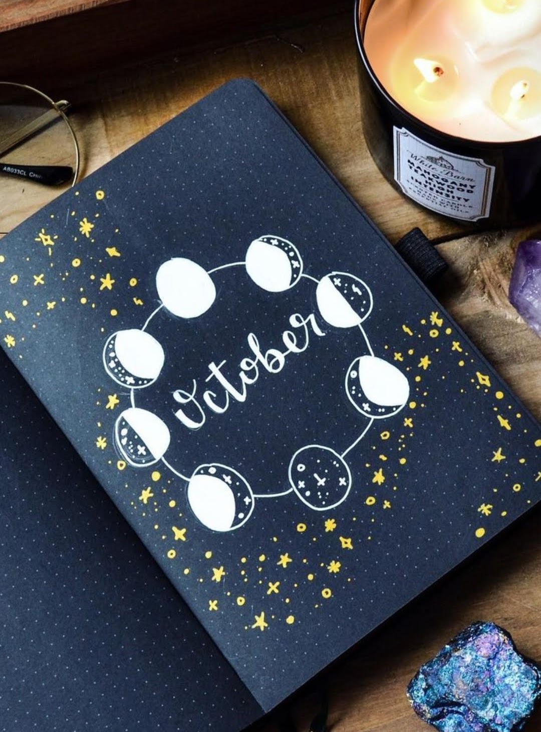 october bullet journal cover page