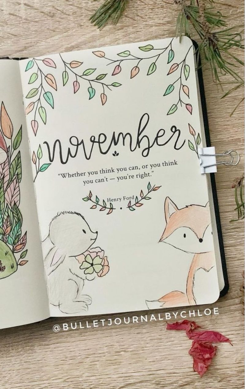 35+ Best November Bullet Journal Cover Page Ideas You'll Drool Over ...