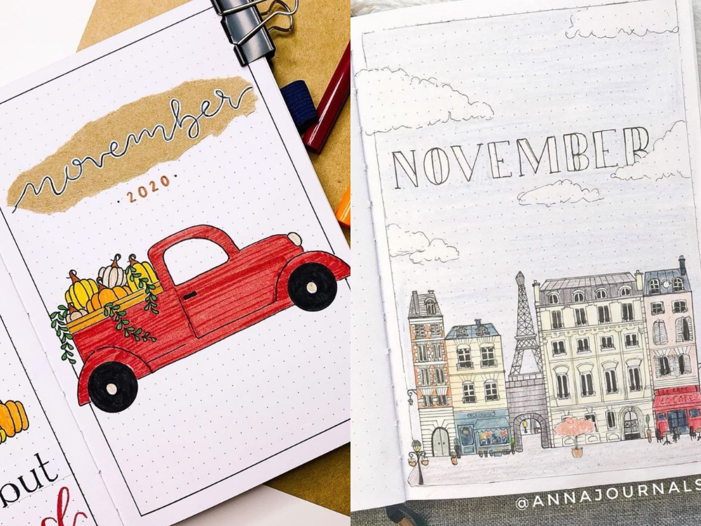 35+ Best November Bullet Journal Cover Page Ideas You’ll Drool Over
