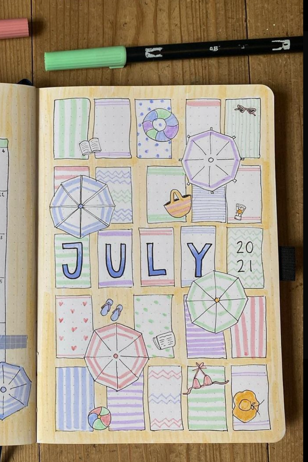 summer bullet journal ideas july