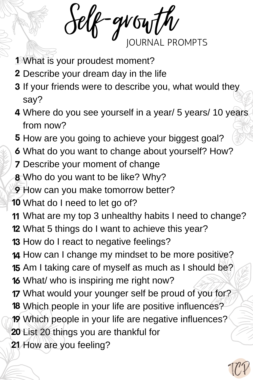 personal growth journal prompts pdf