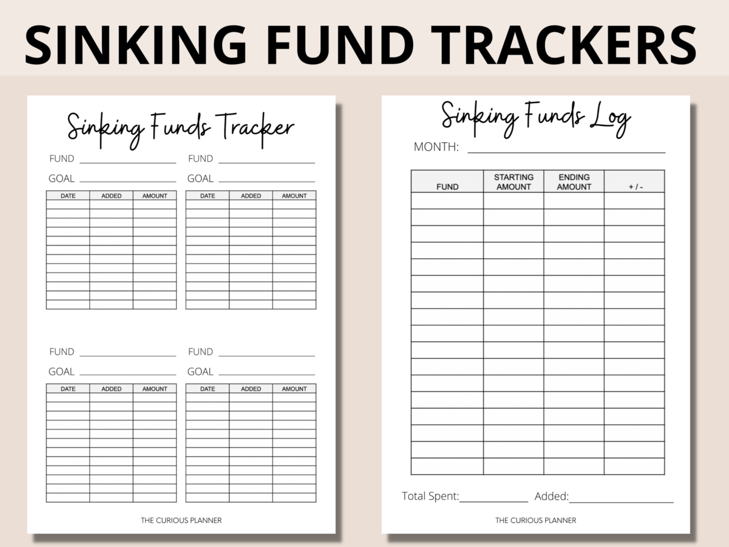 A6 Checkered Binders for Cash Budgeting Sinking Funds Cash 