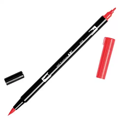 Tombow 56600 Dual Brush Pen Art Marker, 856 - Poppy Red