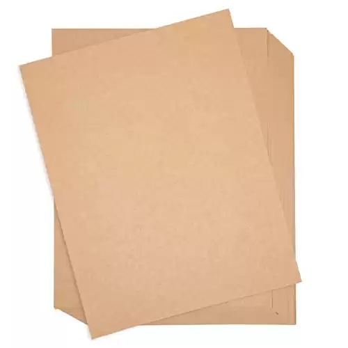 96 Pack Brown Kraft Paper Sheets for Wedding, Party Invitations, Drawing, DIY Projects, Letter Size, 120gsm (8.5 x 11 In)