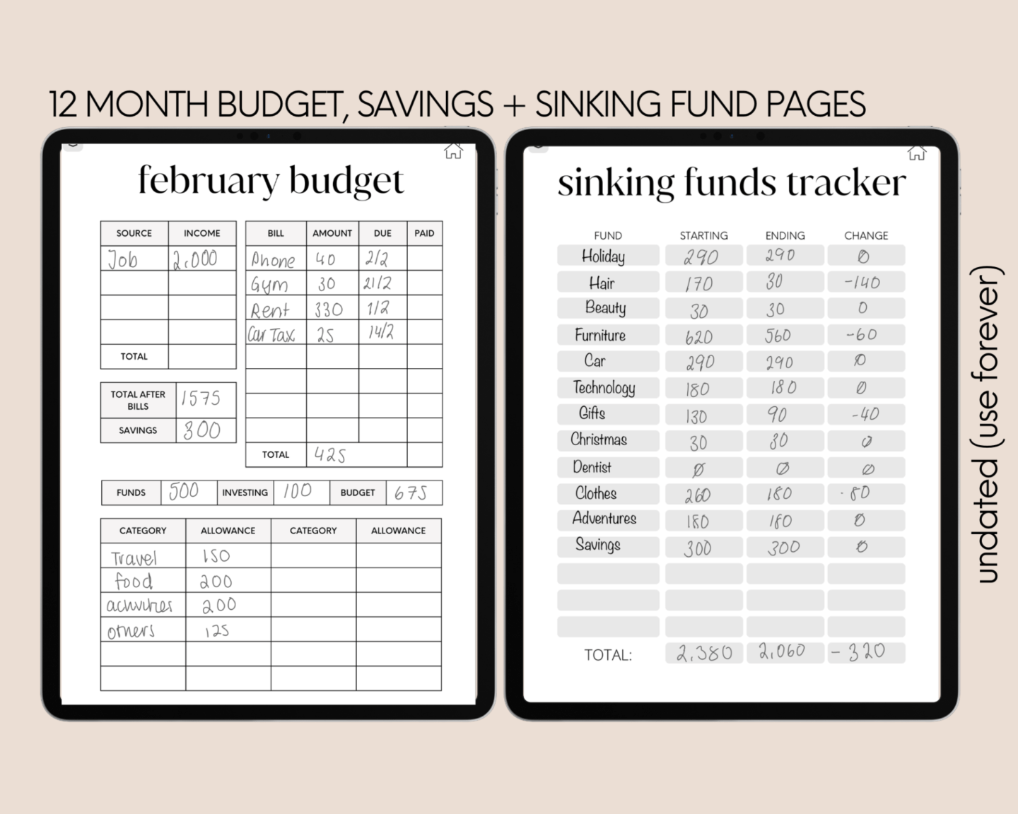 what is a sinking funds tracker