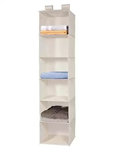 6-Shelf Fabric Hanging Shelves Organiser