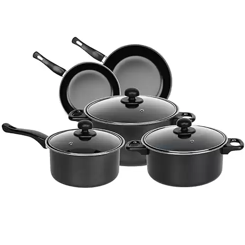 Black 8 Piece Cookware Set