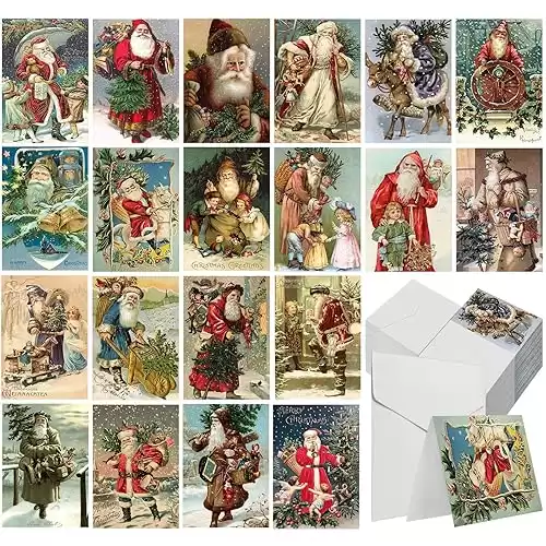 200 Pack Vintage Christmas Cards